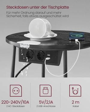 Side Table with Socket & Basket - Karrari