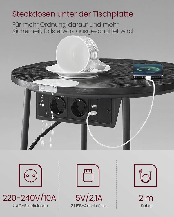Side Table with Socket & Basket - Karrari
