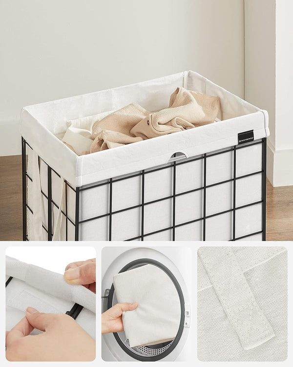90L Foldable Laundry Basket - Removable Bag - Karrari