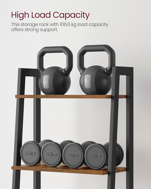 5-Tier Ladder Shelf – Industrial Bookcase - Karrari