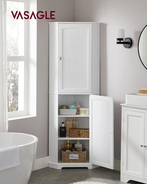 Corner Storage Cabinet with Adjustable Shelves