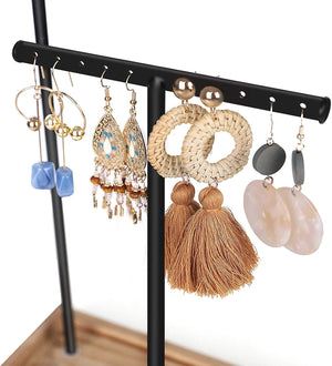 2-in-1 Jewellery Display Stand - Adjustable T-Bars & Tray
