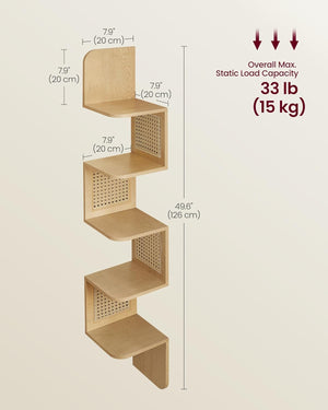 5-Tier Corner Wall Shelf – Zigzag Design - Karrari