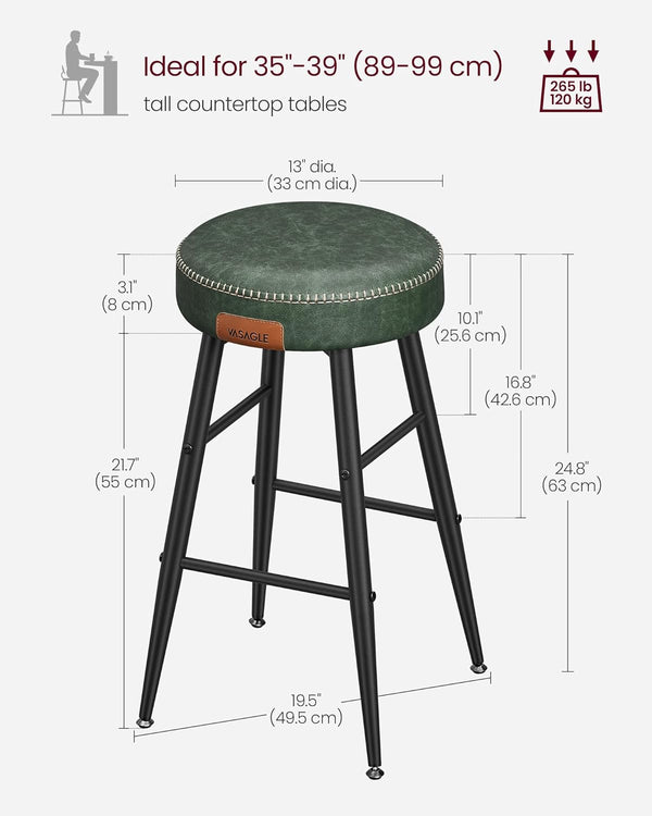 Set of 2 Backless Bar Stools - Karrari
