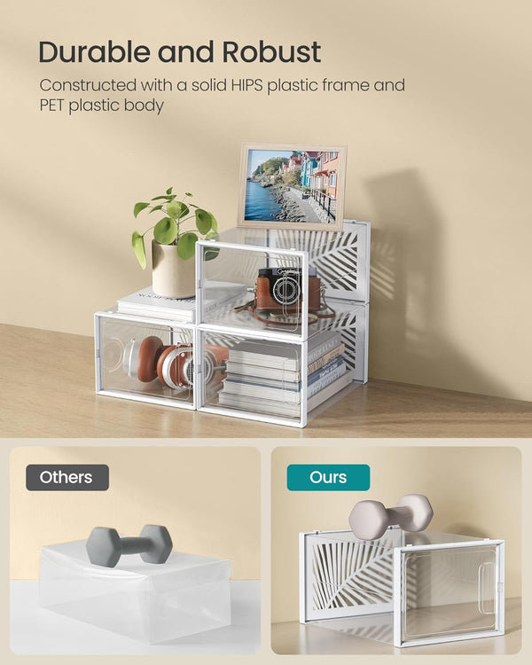 Set of 12 Clear Stackable Shoe Storage Boxes - Karrari