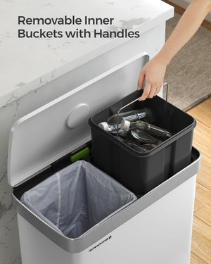 Stainless Steel Pedal Bin (2×30L) - Soft-Close Lid