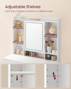 Dressing Table with LED Mirror & Storage Drawers - Karrari