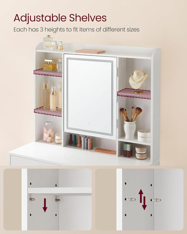 Dressing Table with LED Mirror & Storage Drawers - Karrari