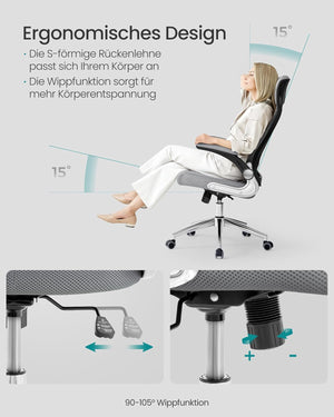 Executive Mesh Chair with Folding Armrests