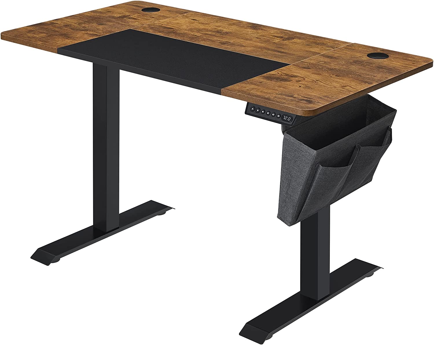 Height-adjustable electric desk, 60 x 120 x (72-120) cm, fully adjustable, spliced plate, memory function with 4 heights