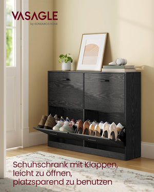 Shoe Storage Cabinet – 4 Flip Doors, Adjustable - Karrari