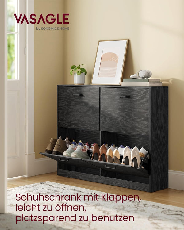 Shoe Storage Cabinet – 4 Flip Doors, Adjustable - Karrari