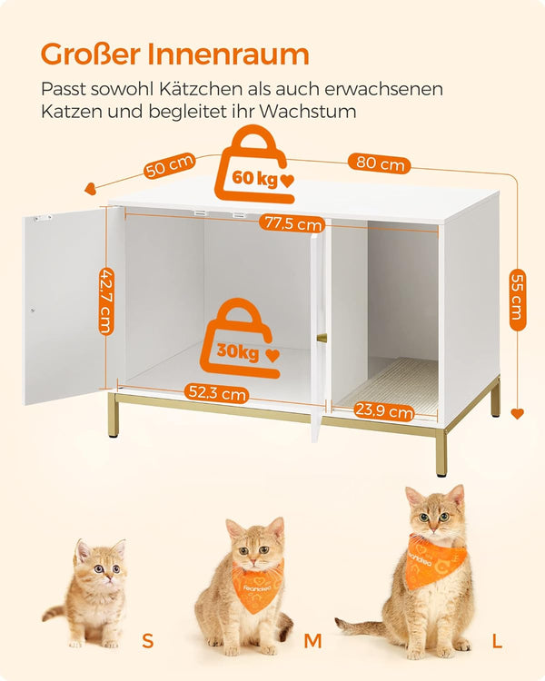 Modern Cat Litter Box Enclosure with Scratching Mat - Karrari