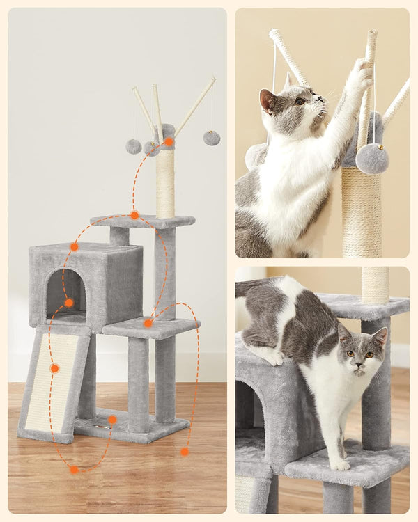 Light Grey Cat Tree Tower for Indoor Cats & Kittens - Karrari