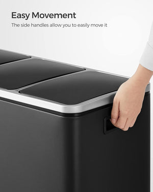 3-in-1 Steel Kitchen Recycling Bin (3×18L) - Karrari