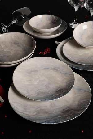 Elegant 24-Piece Dinner Set, 100% Porcelain