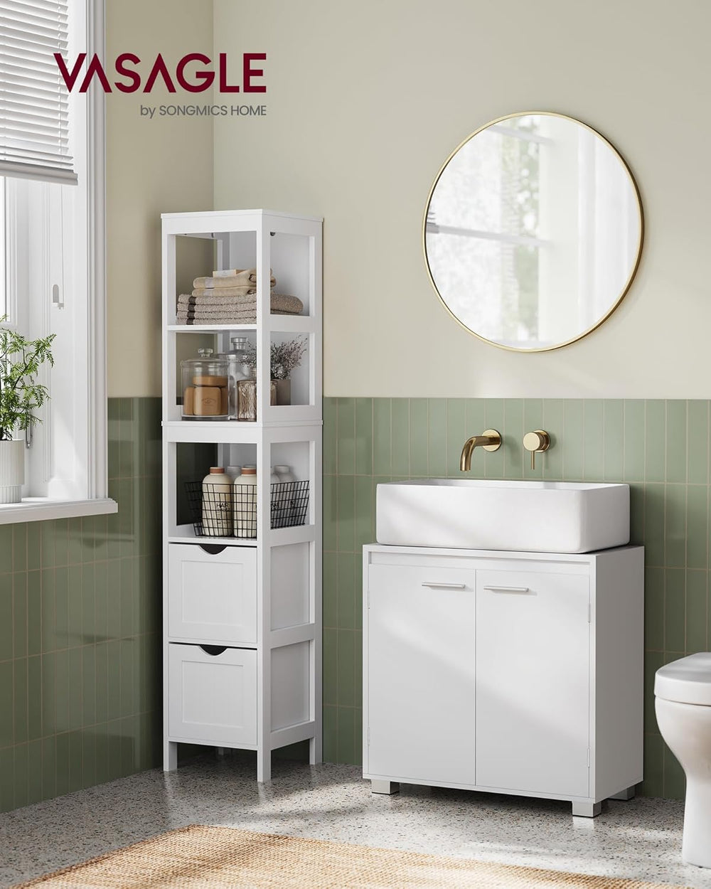 Under Sink Bathroom Cabinet with 2 Doors - Karrari