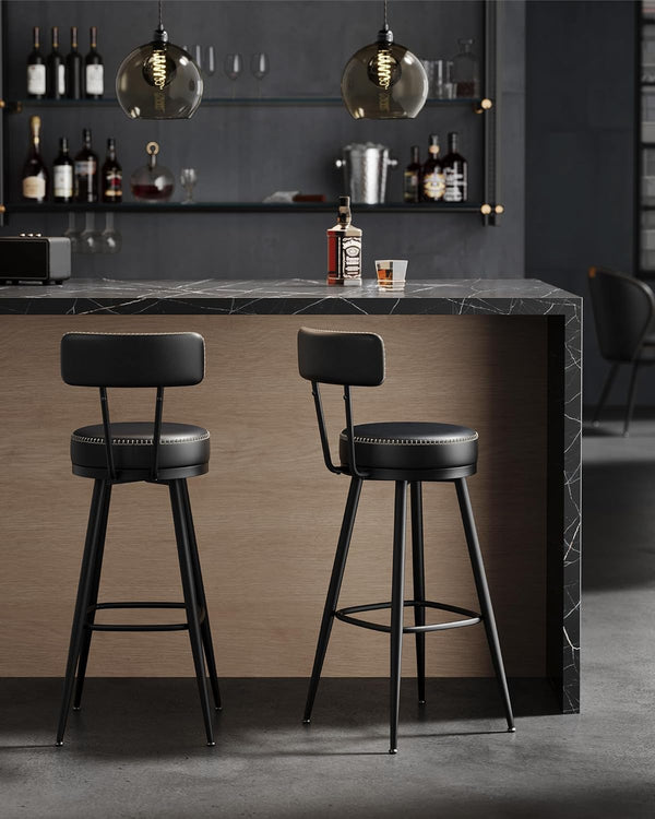 Swivel Faux Leather Bar Stools Set - Karrari
