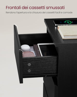 2-Piece Bedside Tables – Drawers & Charging Ports - Karrari