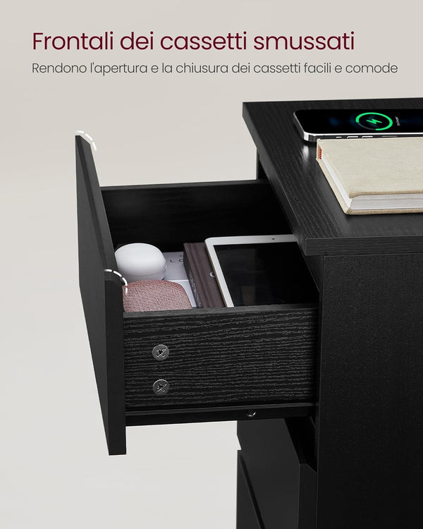 2-Piece Bedside Tables – Drawers & Charging Ports - Karrari