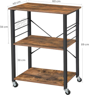 3-Tier Serving Trolley with Kitchen Shelf - Karrari