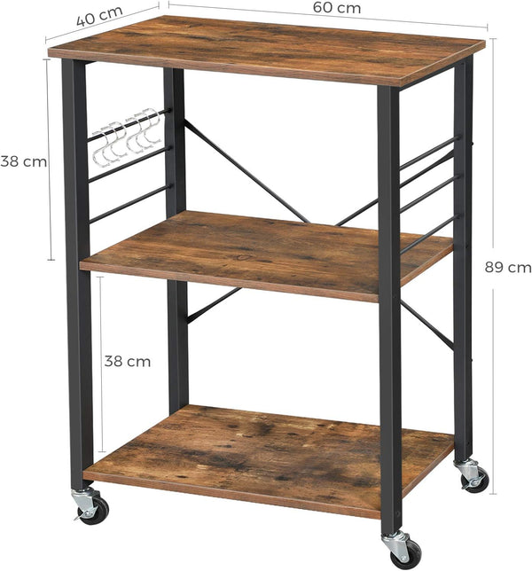 3-Tier Serving Trolley with Kitchen Shelf - Karrari
