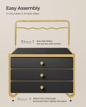 3-Tier Jewellery Organizer - Drawers & Hanging Rack