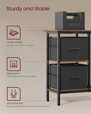 L-Shaped Desk with 2 Drawers & Monitor Stand - Karrari