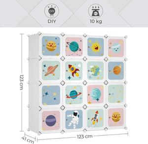 DIY Wardrobe Storage Cabinet - 16 Cubes & 4 Rods - Karrari