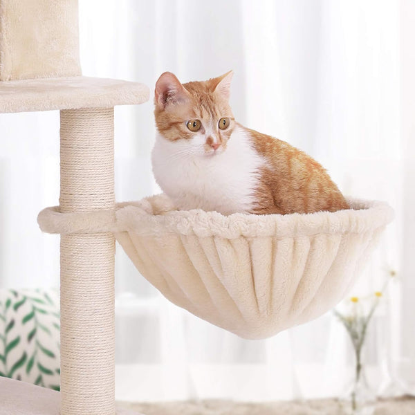 Cat Tree Play Tower 2 Caves Beige