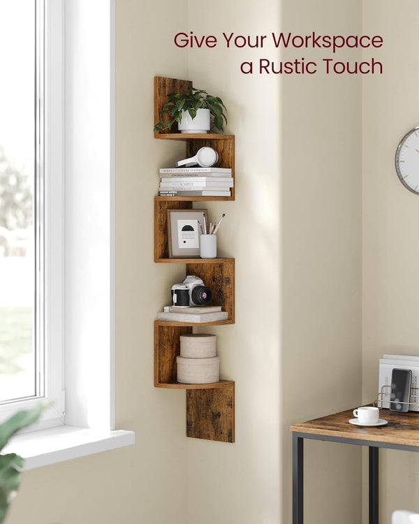 5-Tier Zigzag Corner Floating Shelf - Karrari