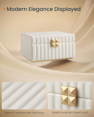 Jewellery Box with Drawer, Mirror & PU Finish