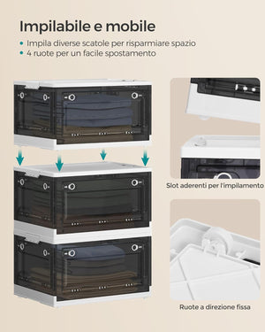 Foldable Plastic Storage Box with Lid & 5 Doors - Karrari