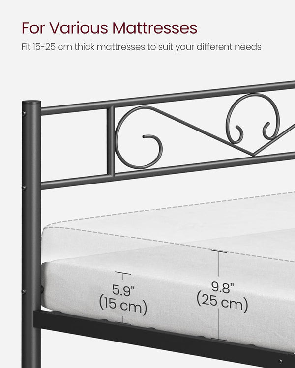Metal Single Bed Frame - Black - Karrari