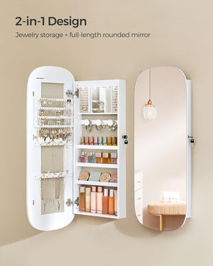 Lockable LED Jewellery Cabinet with Mirror - Karrari