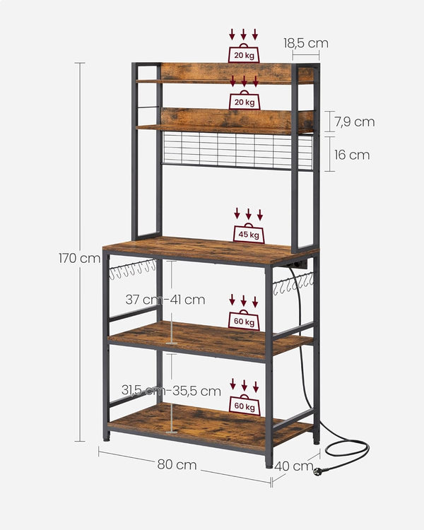 Kitchen Shelf with Sockets - Karrari