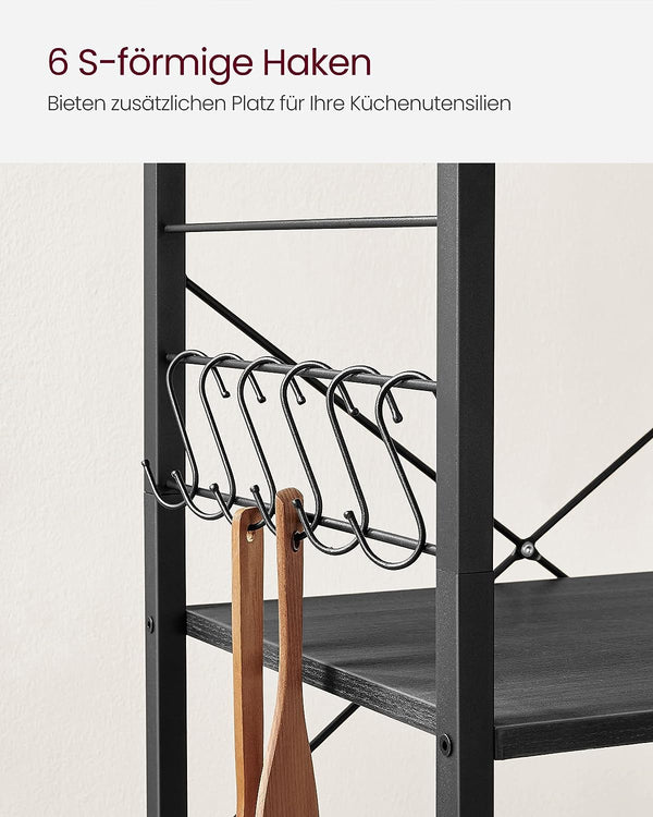 3-Tier Black Kitchen Trolley - Karrari