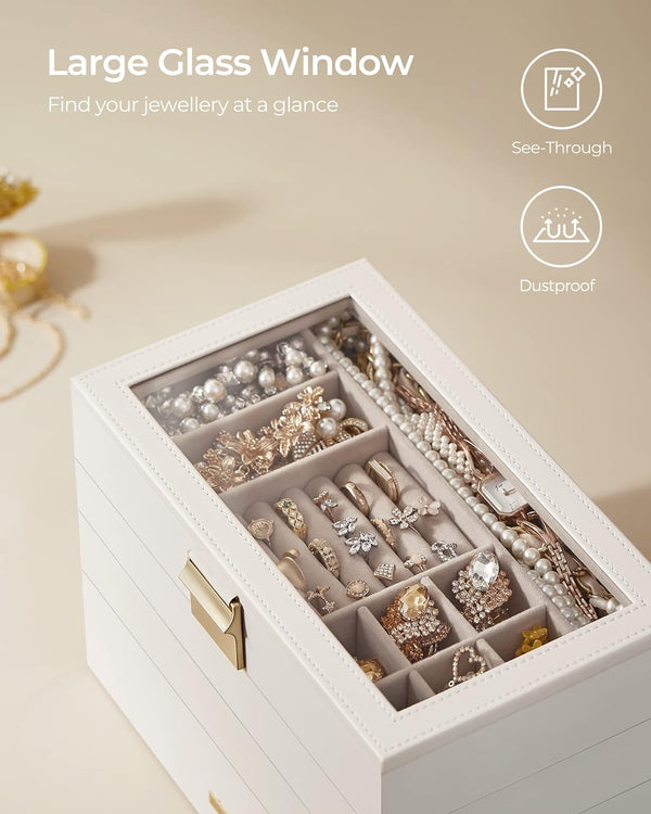 4-Tier Stackable Jewellery Box with Glass Lid - Karrari