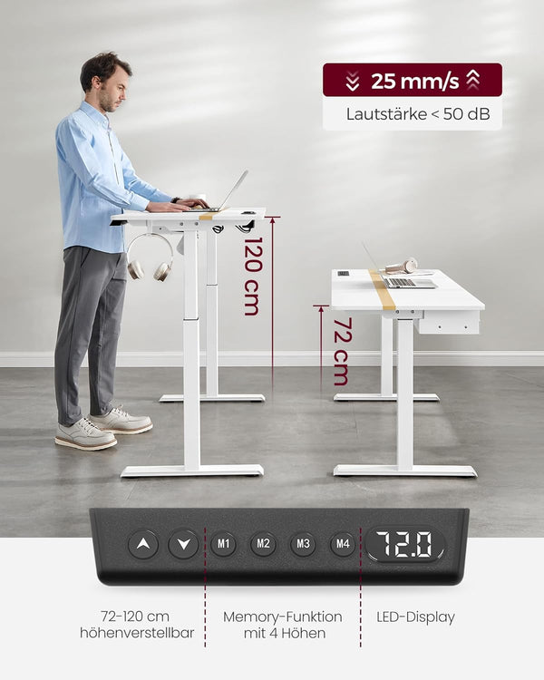 Adjustable Electric Desk with Drawer & Socket - Karrari