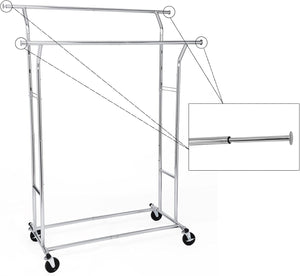 Heavy-Duty Metal Coat Rack Stand on Wheels - Karrari
