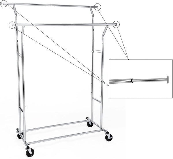 Heavy-Duty Metal Coat Rack Stand on Wheels - Karrari
