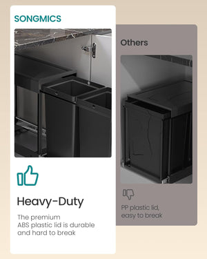 Kitchen Bin for Recycling and Waste - Ink Black - Karrari