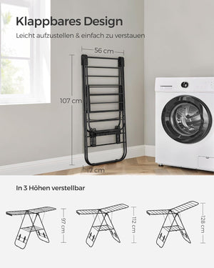 Folding Clothes Drying Rack – Multifunctional Airer - Karrari