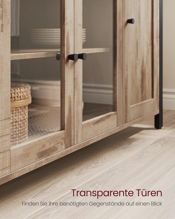 Sideboard Cabinet - Glass Doors & Adjustable Shelves - Karrari