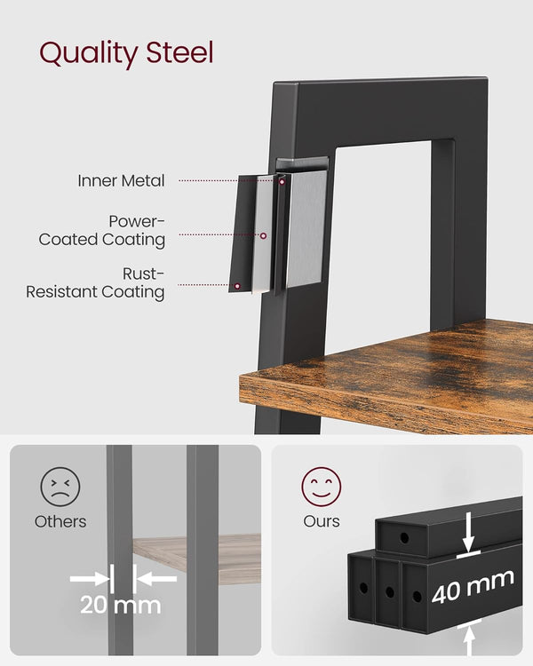 5-Tier Ladder Shelf – Industrial Bookcase - Karrari