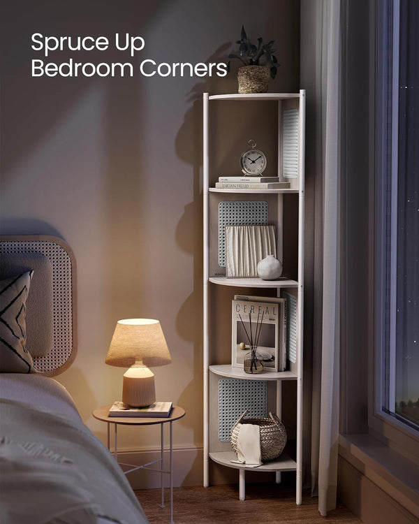 5-Tier Corner Shelf with Polyrattan Sides - Karrari