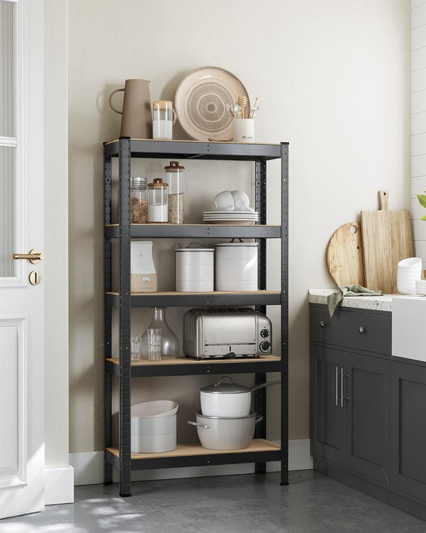 Heavy-Duty Steel Storage Rack - 5-Tier, High Load Capacity (30x75x150cm) - Karrari