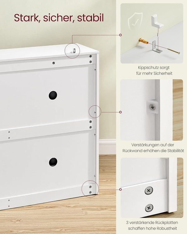 Shoe Storage Cabinet – 4 Flip Doors, Adjustable - Karrari