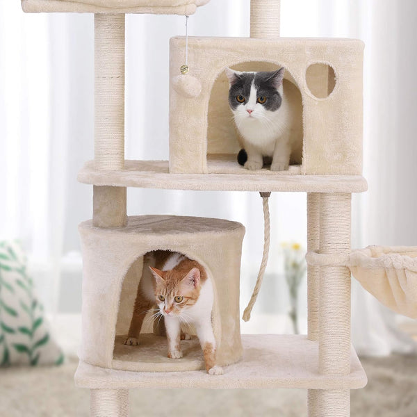 Cat Tree Play Tower 2 Caves Beige