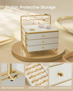 3-Tier Jewellery Organizer - Drawers & Hanging Rack